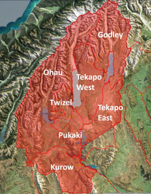 Image of the wilding pine management units in Mackenzie provided by Environment Canterbury