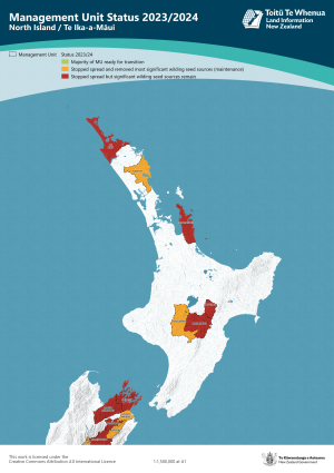 Te Ika-a-Maui North Island map showing control work progress